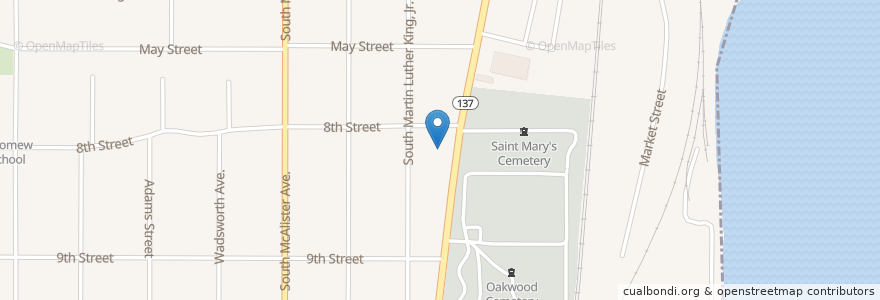 Mapa de ubicacion de Shiloh Baptist Church en Estados Unidos Da América, Illinois, Waukegan.