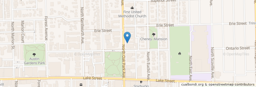 Mapa de ubicacion de First Church of Christ Scientist en الولايات المتّحدة الأمريكيّة, إلينوي, Oak Park.