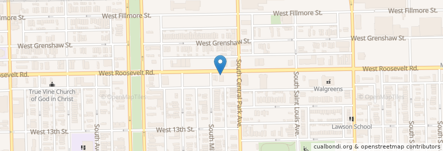 Mapa de ubicacion de Shiloh Apostolic Church en Estados Unidos De América, Illinois, Chicago.