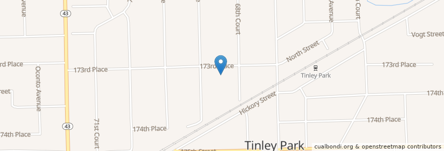 Mapa de ubicacion de Tinley Park United Methodist Church en United States, Illinois, Tinley Park.