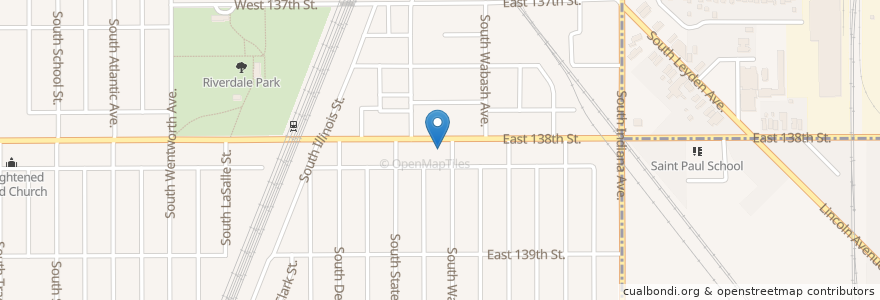 Mapa de ubicacion de Our Saviors Lutheran Church en 미국, 일리노이, Riverdale.