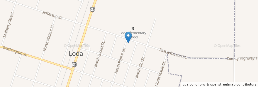Mapa de ubicacion de Immanuel Lutheran Church en États-Unis D'Amérique, Illinois, Iroquois County, Loda.