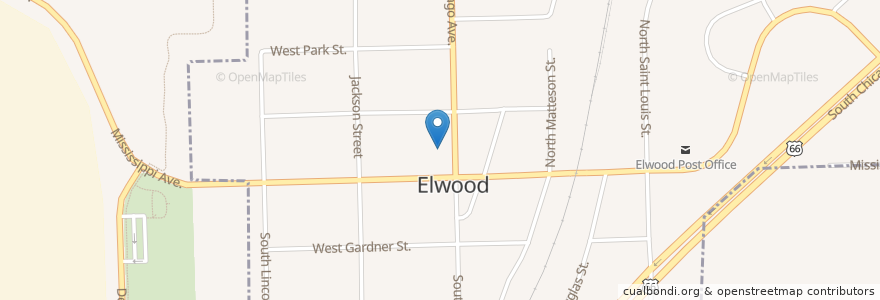 Mapa de ubicacion de Elwood Community Church en Estados Unidos Da América, Illinois, Will County, Elwood.