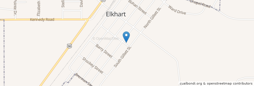 Mapa de ubicacion de Elkhart Christian Church en Estados Unidos Da América, Illinois, Logan County, Elkhart.