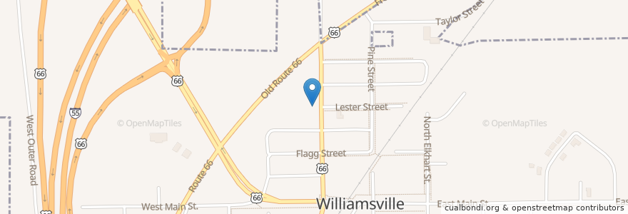 Mapa de ubicacion de Williamsville Christian Church en United States, Illinois, Sangamon County, Williamsville.
