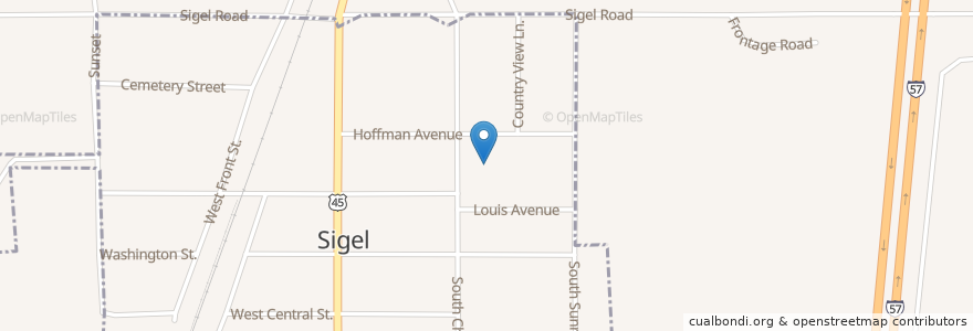 Mapa de ubicacion de Saint Michael Catholic Church en Stati Uniti D'America, Illinois, Shelby County, Sigel.
