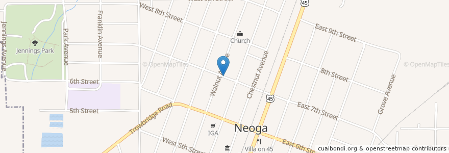 Mapa de ubicacion de Grace United Methodist Church en الولايات المتّحدة الأمريكيّة, إلينوي, Cumberland County, Neoga.
