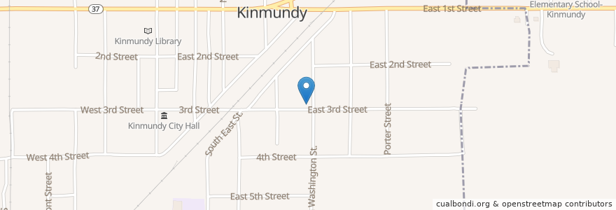 Mapa de ubicacion de Kinmundy First Methodist Church en États-Unis D'Amérique, Illinois, Marion County, Kinmundy.