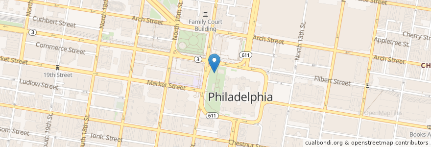 Mapa de ubicacion de Dilworth Park Farmer's Market en Estados Unidos Da América, Pensilvânia, Philadelphia County, Philadelphia.