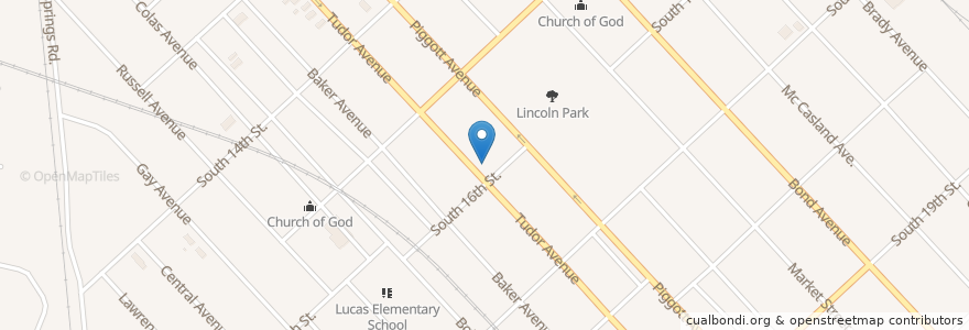 Mapa de ubicacion de Truelight Baptist Church en United States, Illinois, East Saint Louis.