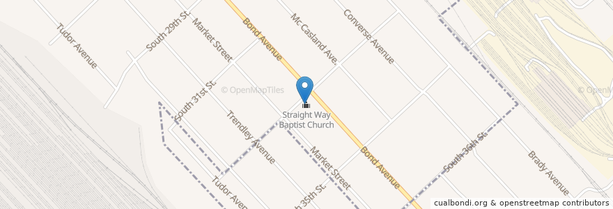 Mapa de ubicacion de Straightway Baptist Church en United States, Illinois, East Saint Louis.