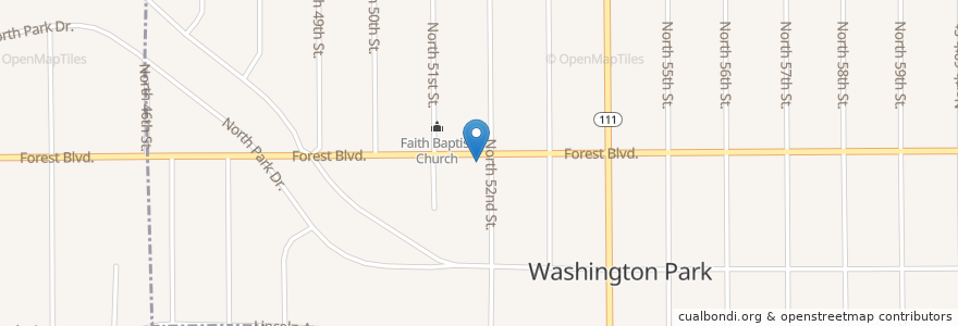 Mapa de ubicacion de Grace Methodist Church en United States, Illinois, Washington Park.
