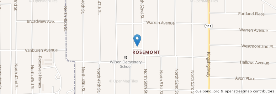 Mapa de ubicacion de Rosemont Baptist Church en Estados Unidos De América, Illinois, Washington Park.