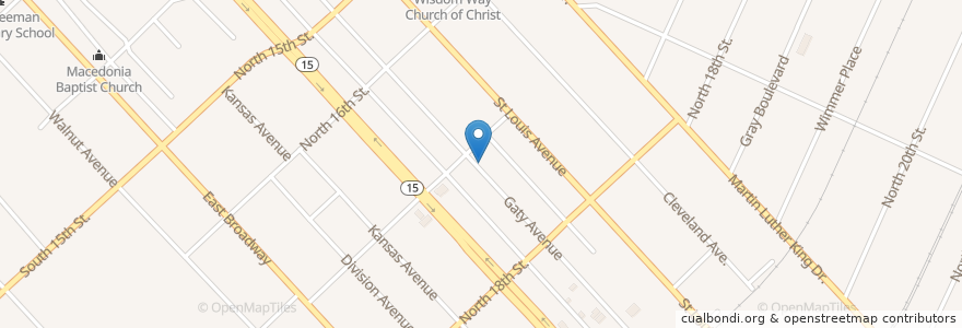 Mapa de ubicacion de Saint Marks Missionary Baptist Church en Соединённые Штаты Америки, Иллинойс, East Saint Louis.