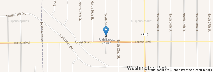 Mapa de ubicacion de Faith Baptist Church en Estados Unidos De América, Illinois.