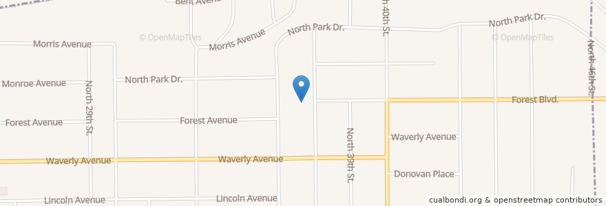 Mapa de ubicacion de Forest Chapel General Baptist Church en Stati Uniti D'America, Illinois, East Saint Louis.