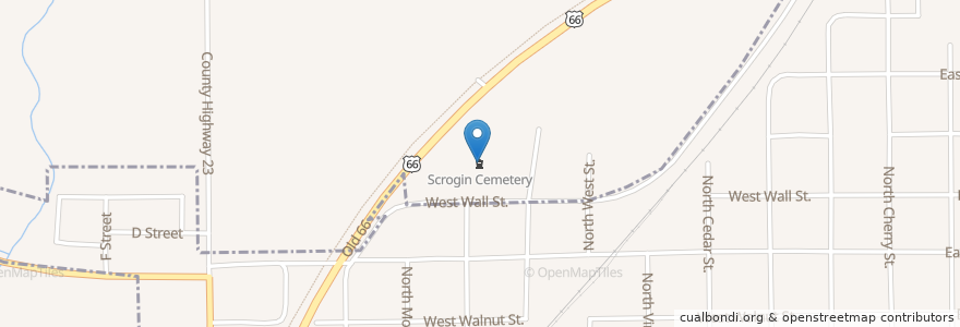 Mapa de ubicacion de Scrogin Cemetery en United States, Illinois, Mclean County, Lexington.