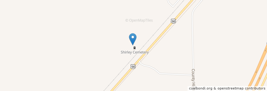 Mapa de ubicacion de Shirley Cemetery en United States, Illinois, Mclean County.