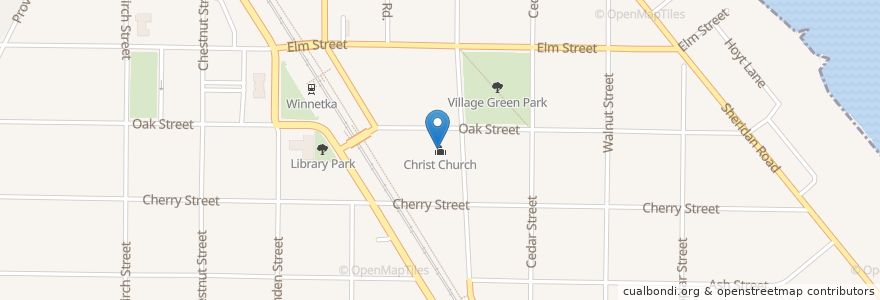 Mapa de ubicacion de Christ Church en United States, Illinois, Winnetka.