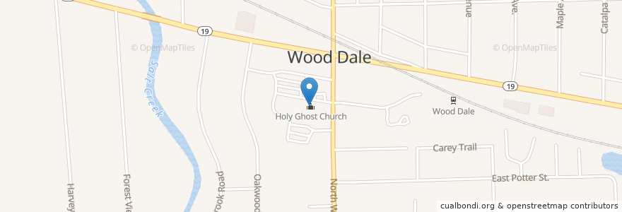 Mapa de ubicacion de Holy Ghost Church en États-Unis D'Amérique, Illinois, Dupage County, Wood Dale.
