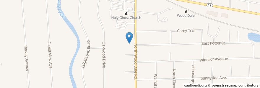 Mapa de ubicacion de Wood Dale Community Church en Estados Unidos De América, Illinois, Dupage County, Wood Dale.