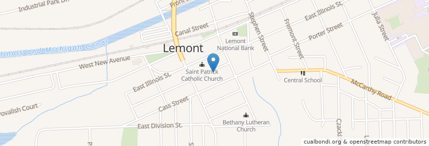 Mapa de ubicacion de Saint Patricks School en ایالات متحده آمریکا, ایلینوی, Lemont.