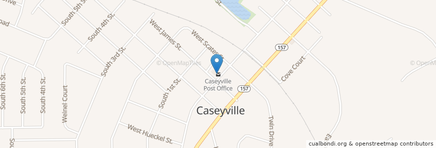 Mapa de ubicacion de Caseyville Post Office en United States, Illinois, Caseyville.