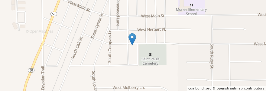 Mapa de ubicacion de Saint Paul's United Church of Christ en États-Unis D'Amérique, Illinois, Will County, Monee.