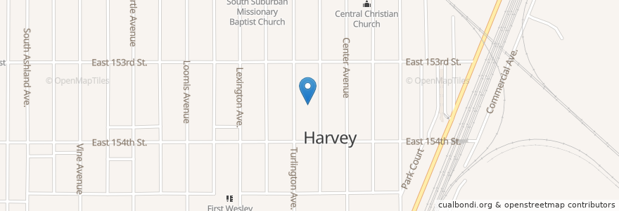 Mapa de ubicacion de Church of Jesus Christ Apostolic en 미국, 일리노이, Harvey.