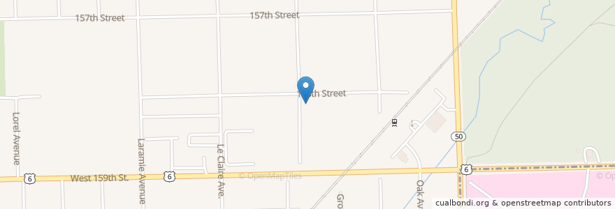 Mapa de ubicacion de Redeemer Lutheran Church en États-Unis D'Amérique, Illinois, Oak Forest.