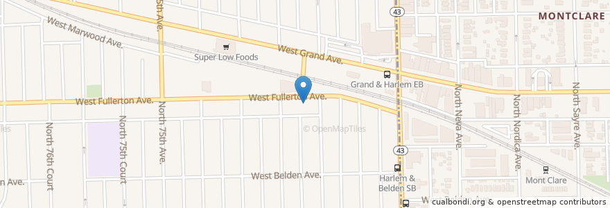 Mapa de ubicacion de Kingdom Hall of Jehovahs Witnesses en États-Unis D'Amérique, Illinois, Elmwood Park.