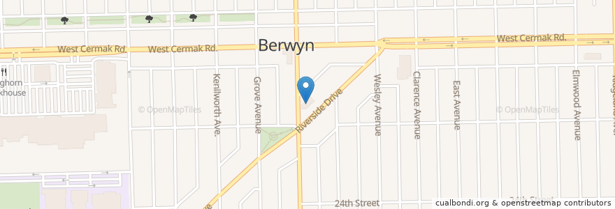 Mapa de ubicacion de Ukrainian Baptist Church en Stati Uniti D'America, Illinois, Berwyn.