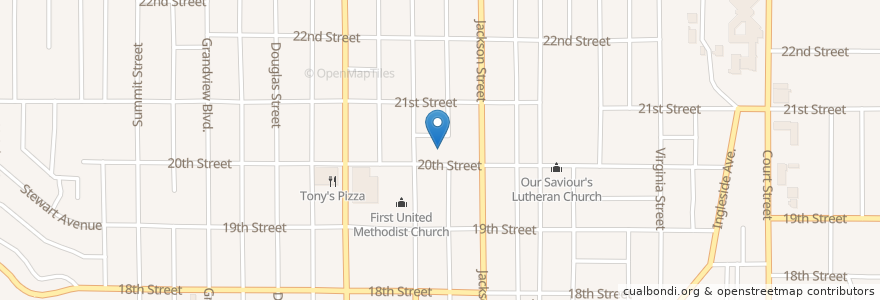 Mapa de ubicacion de Hunt School en Stati Uniti D'America, Iowa, Woodbury County, Sioux City.