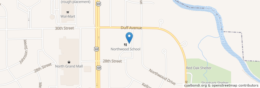 Mapa de ubicacion de Northwood Preschool Center en Verenigde Staten, Iowa, Story County, Ames.
