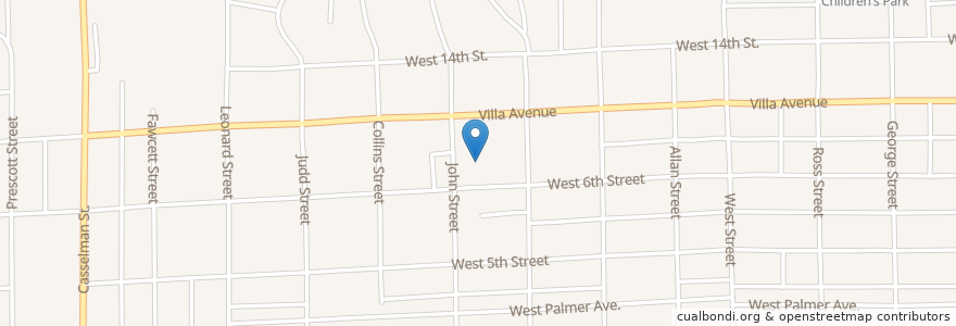 Mapa de ubicacion de Apostolic Faith Tabernacle Church en الولايات المتّحدة الأمريكيّة, آيوا, Woodbury County, Sioux City.