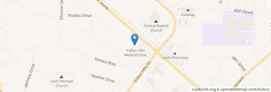Mapa de ubicacion de Indian Hills Medical Clinic en 美利坚合众国/美利堅合眾國, 艾奥瓦州, Woodbury County, Sioux City.