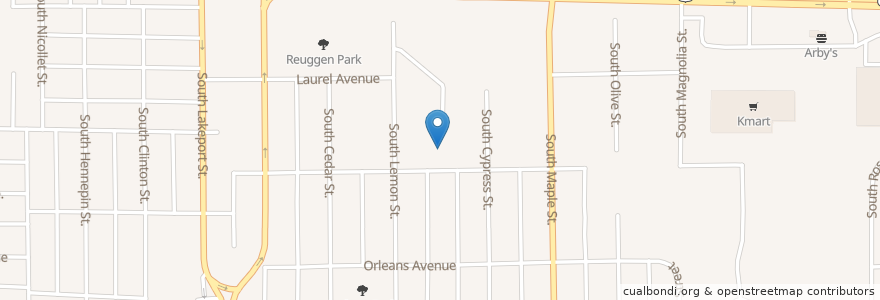 Mapa de ubicacion de Morningside Church of Christ en Estados Unidos Da América, Iowa, Woodbury County, Sioux City.