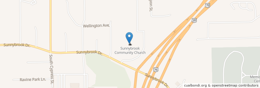 Mapa de ubicacion de Sunnybrook Community Church en Estados Unidos Da América, Iowa, Woodbury County, Sioux City.