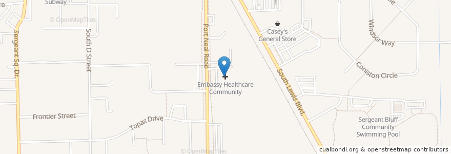 Mapa de ubicacion de Embassy Healthcare Community en 美利坚合众国/美利堅合眾國, 艾奥瓦州, Woodbury County, Sergeant Bluff.