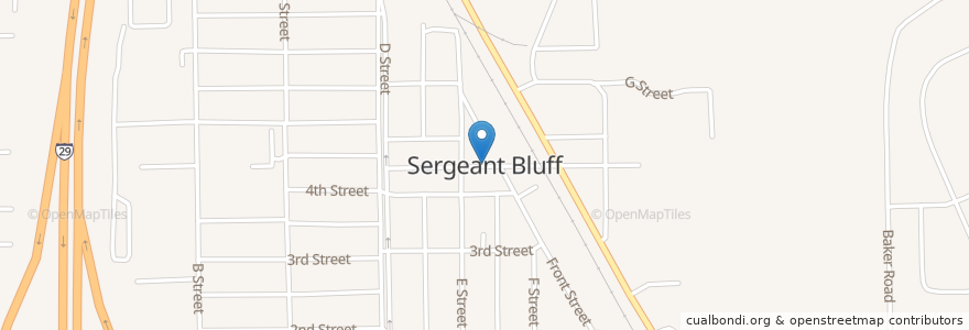 Mapa de ubicacion de Covenant Church en アメリカ合衆国, アイオワ州, Woodbury County, Sergeant Bluff.