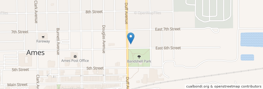 Mapa de ubicacion de Ames Four Square Church en الولايات المتّحدة الأمريكيّة, آيوا, Story County, Ames.