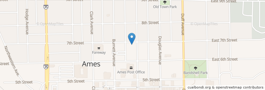 Mapa de ubicacion de Ascension Lutheran Church en アメリカ合衆国, アイオワ州, Story County, Ames.