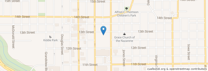 Mapa de ubicacion de Christian Science Society en ایالات متحده آمریکا, آیووا, Woodbury County, Sioux City.