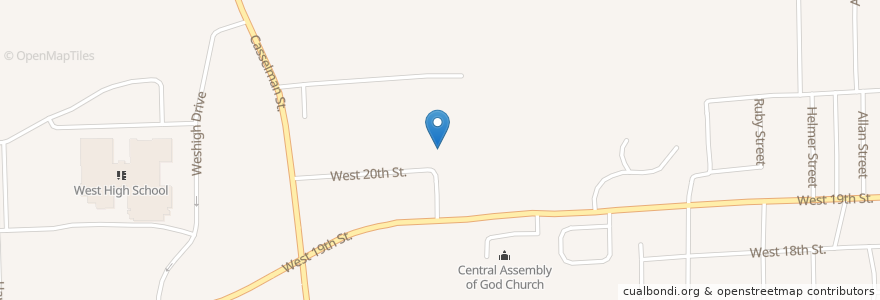 Mapa de ubicacion de Central Nazarene Church en アメリカ合衆国, アイオワ州, Woodbury County, Sioux City.