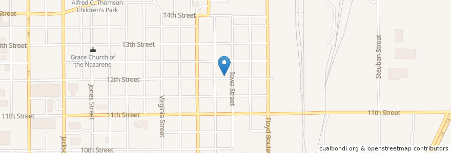 Mapa de ubicacion de Mount Olive Baptist Church en Stati Uniti D'America, Iowa, Woodbury County, Sioux City.