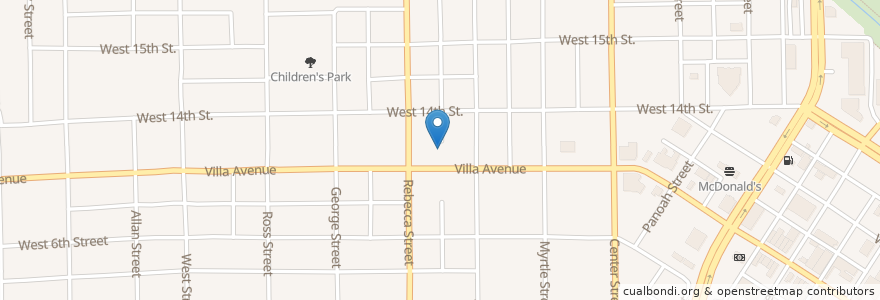 Mapa de ubicacion de Center Church en Verenigde Staten, Iowa, Woodbury County, Sioux City.