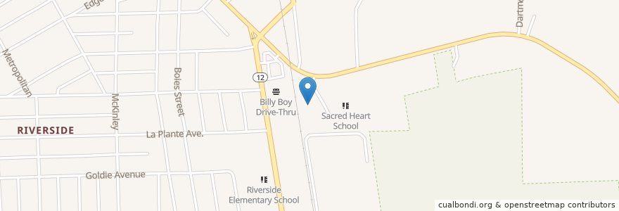 Mapa de ubicacion de Sacred Heart Church en ایالات متحده آمریکا, آیووا, Woodbury County, Sioux City.