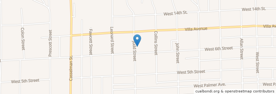 Mapa de ubicacion de Church of Christ en Verenigde Staten, Iowa, Woodbury County, Sioux City.