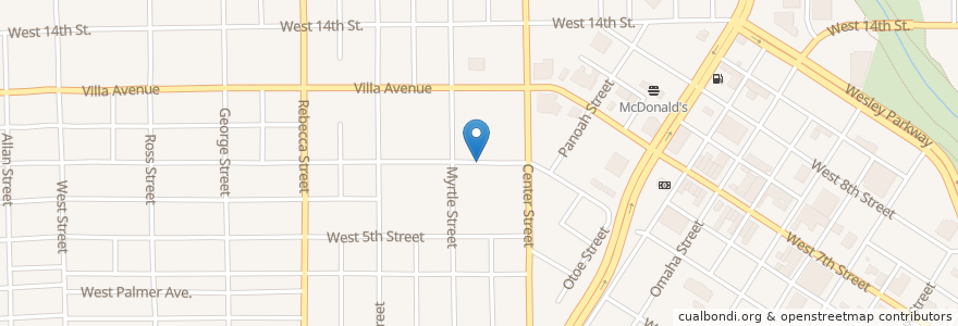 Mapa de ubicacion de Tabernacle Church of God en 미국, 아이오와, Woodbury County, Sioux City.