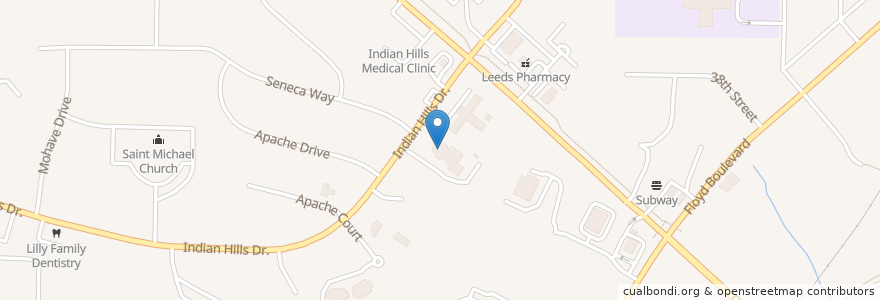 Mapa de ubicacion de Wesley United Methodist Church en 미국, 아이오와, Woodbury County, Sioux City.